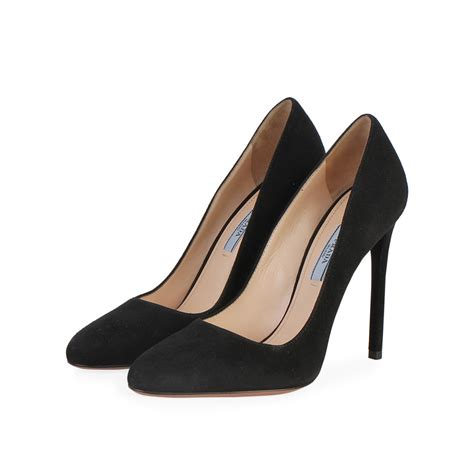 prada black suede block heel pump|prada calzature donna heels.